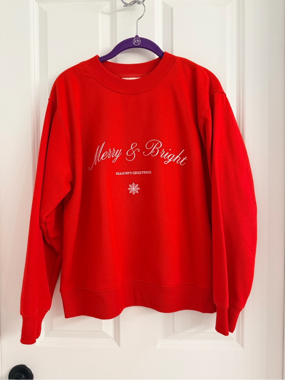Universal Thread Red "Merry & Bright" Crewneck Sweatshirt